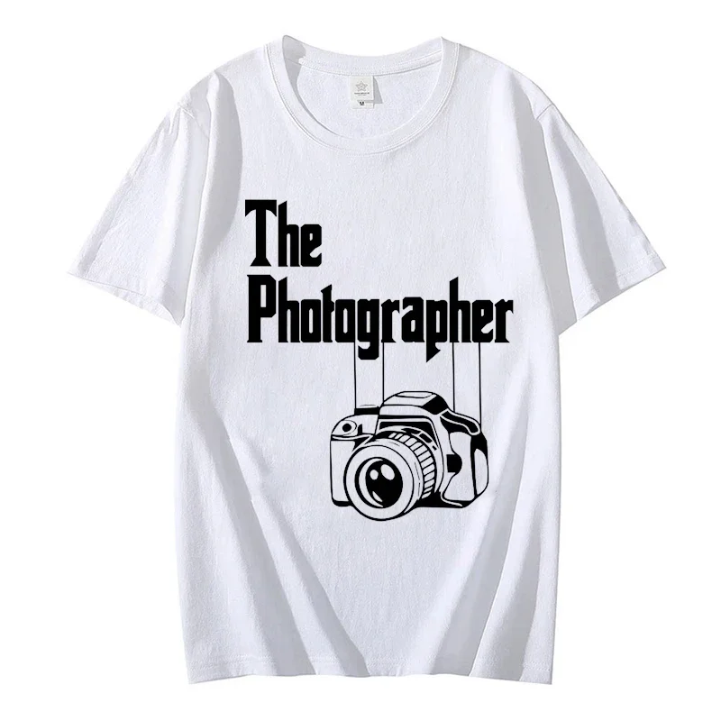 2024 Summer New Men T-shirts The Photographer Cotton Tshirt Photography Short Sleeve Tee Clothes Casual Fashion Oversized TShirt