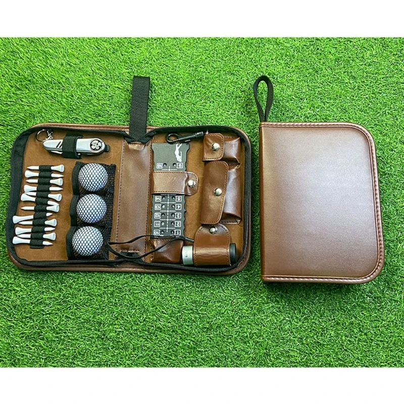 Golf Accessory Organizers with Multple Storage Slot For Professional Player Leather Golfing Accessory Holder Case Dropship