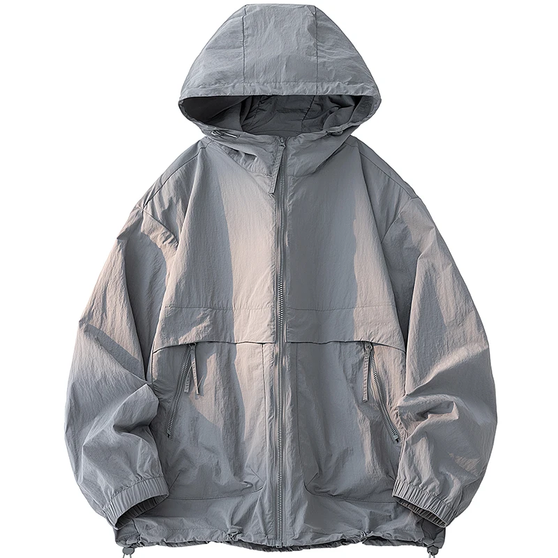 UPF50+ Sommer-Eisseide UV-Schutz Kapuzenjacke für Herren, Outdoor-Angeln und Wandern, Anti-UV-Mantel, Atmungsaktiv und Schnelltrocknend – Detail 6