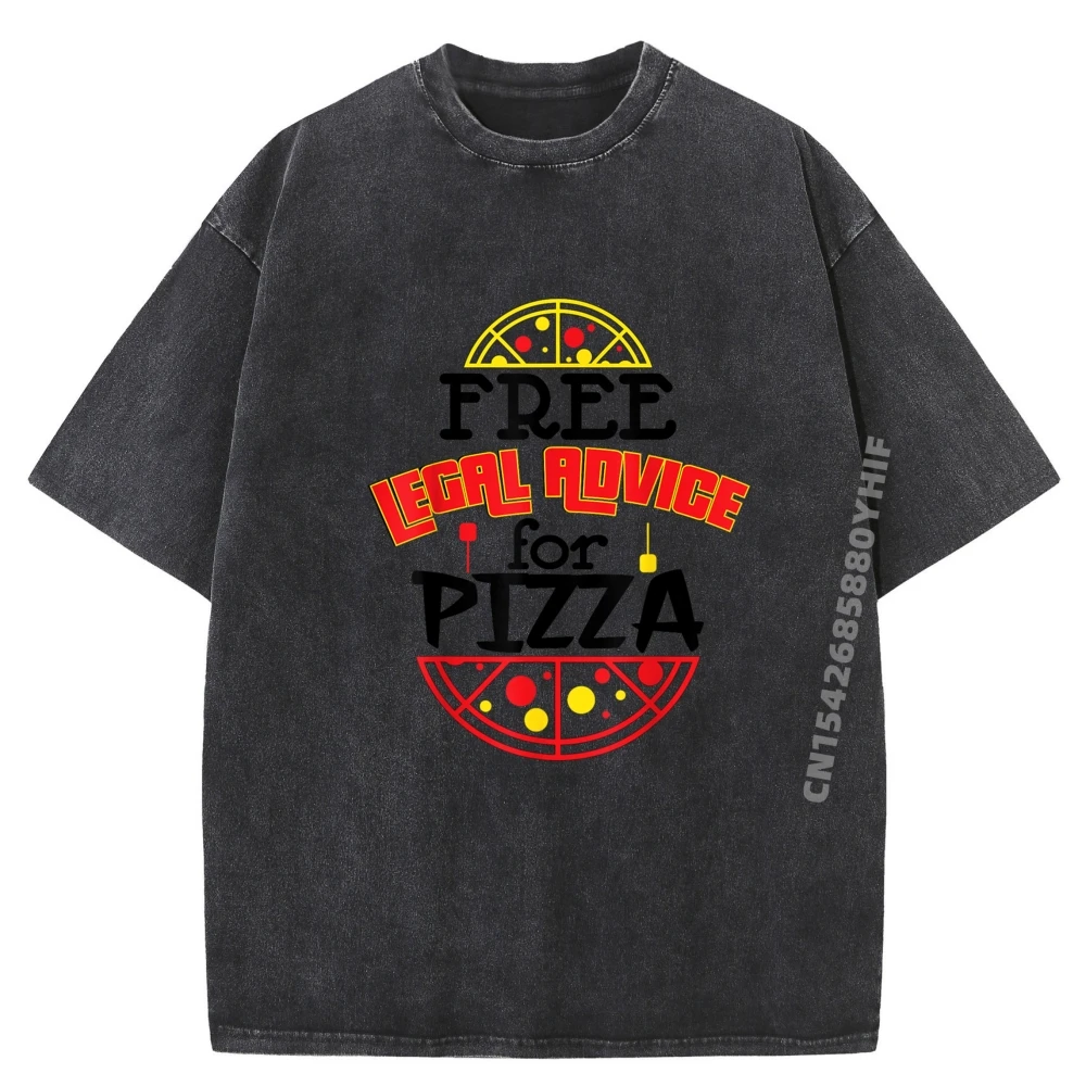 

Mens Printed Tops Free Legal Advice For Pizza Teeshirt Graphic T Shirts For Men Classic Washed Shirt Punk Style