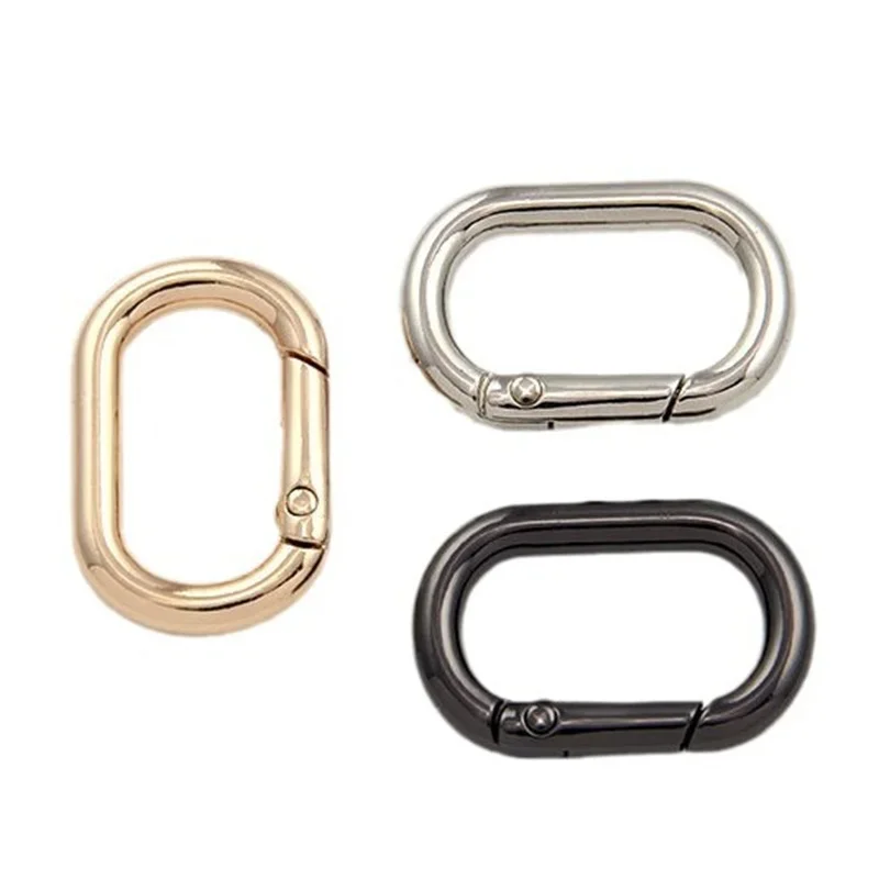 2Pcs O Ring Carabiner Clips 13-25mm Oval Spring Openable Metal Buckle Bag Strap Snap Rings Hook Connect Keyring Pendant Clip