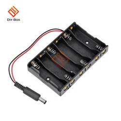 6 x AA Battery Case Shell Storage Holder With DC2.1 Power Jack For Arduino Power Bank Battery Holder Diy Kits Tools