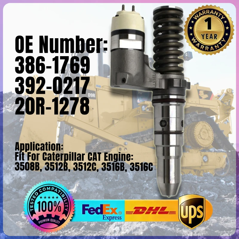 

Топливная форсунка 386-1769 392-0217 20R-1278 3861769 3920217 20R1278 для двигателей Caterpillar CAT 3508B 3512C 3516C