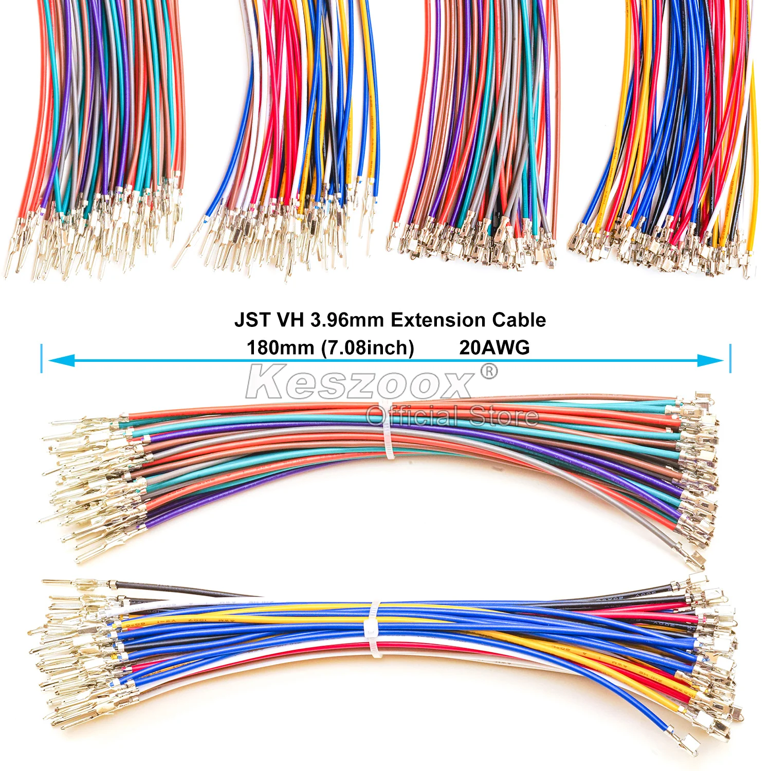 Tcenofoxy JST 3.96mm VHR VH 3.96 2-6P Male Female Connectors Housing with 20AWG Pre-crimped Cable Molex Connector Kit