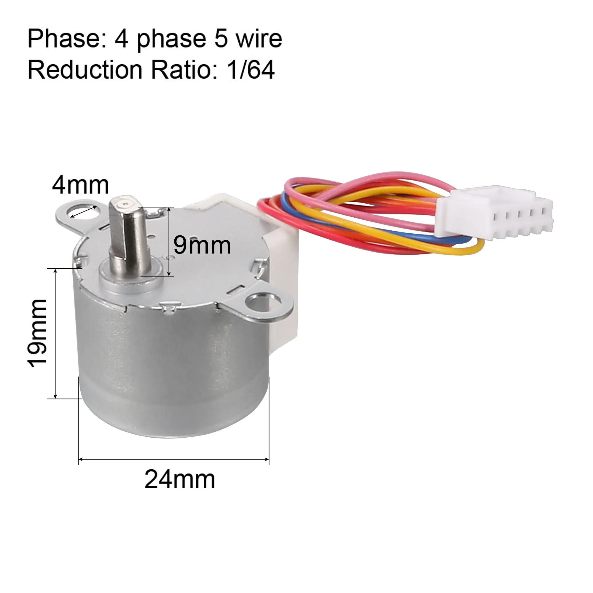 1/2pcs 24BYJ48 Egyenáram 5V Mérséklés stepper motoros 4-phase 5-wire 1/64 Mérséklés Aránypár mikro reducer reducing stepping motoros 24x19mm