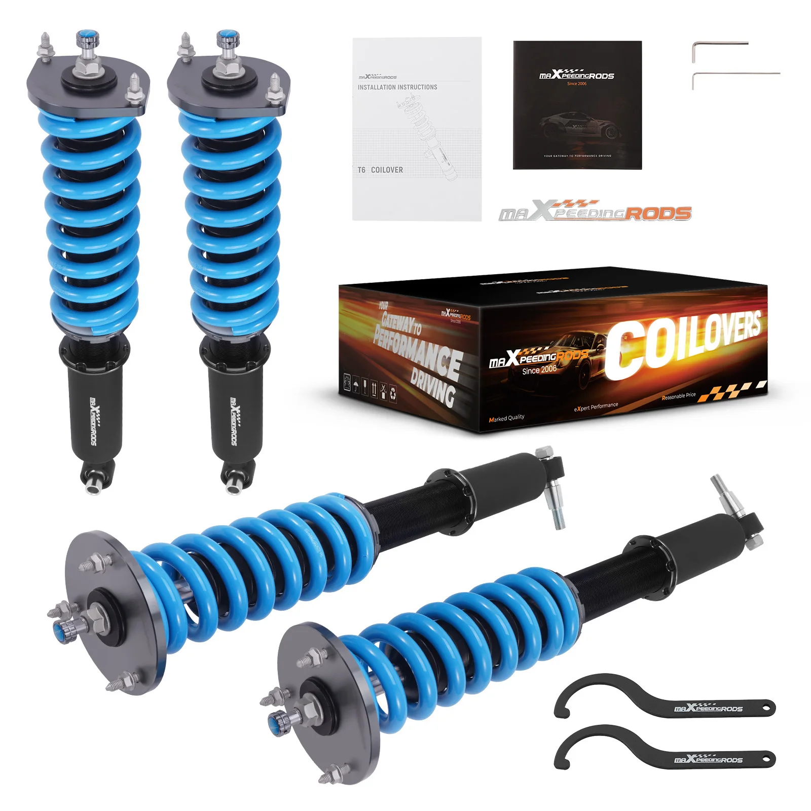

MaXpeedingrods 24 Step Damper Front & Rear Coilover Shocks Struts for Mercedes-Benz SL500 (R230) 2003-2006