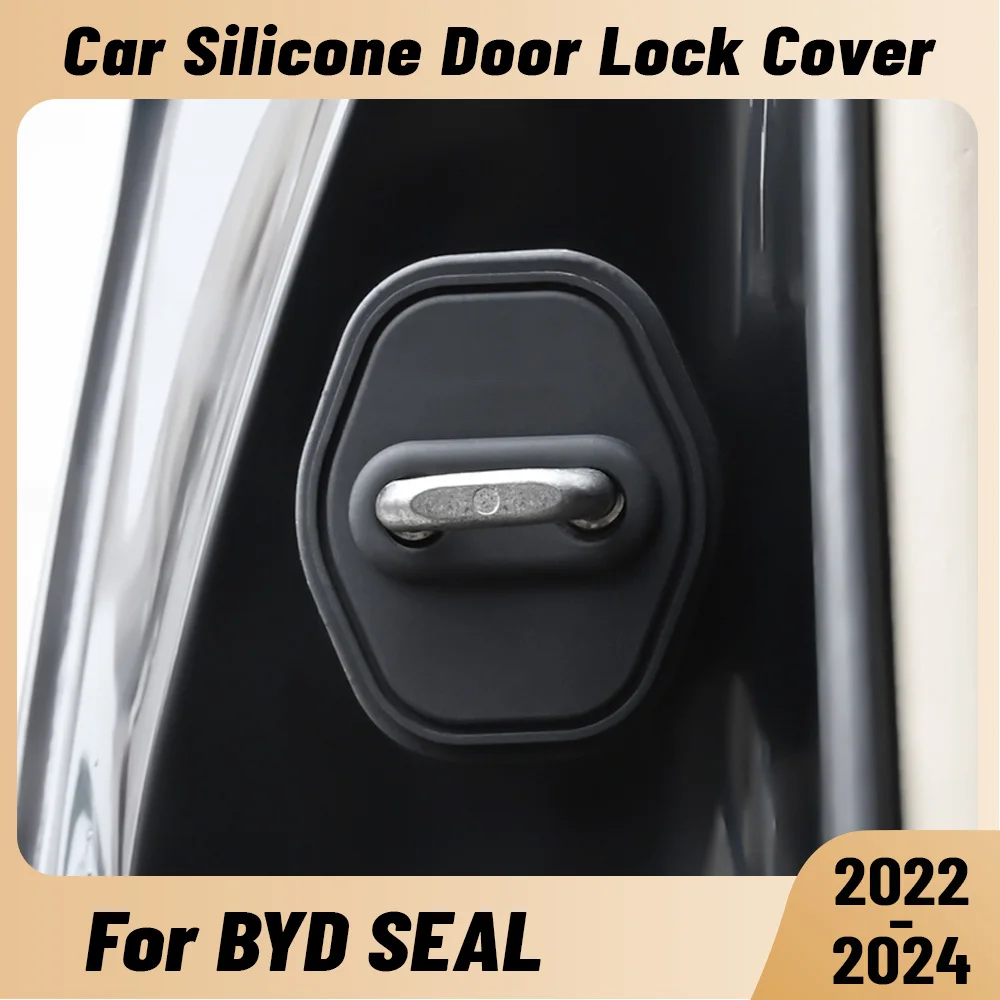 

For BYD SEAL 2022-2024 Car Door Shock Absorber Door Lock Protector Silicone Auto Door Lock Latches Cover Accessories