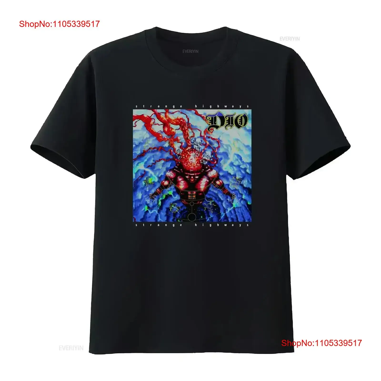 Dio Strange Highways Album Cover 1994 Men's T Shirt Rock Band Music Merch vintage Washed Versatile Stretched homme Soft