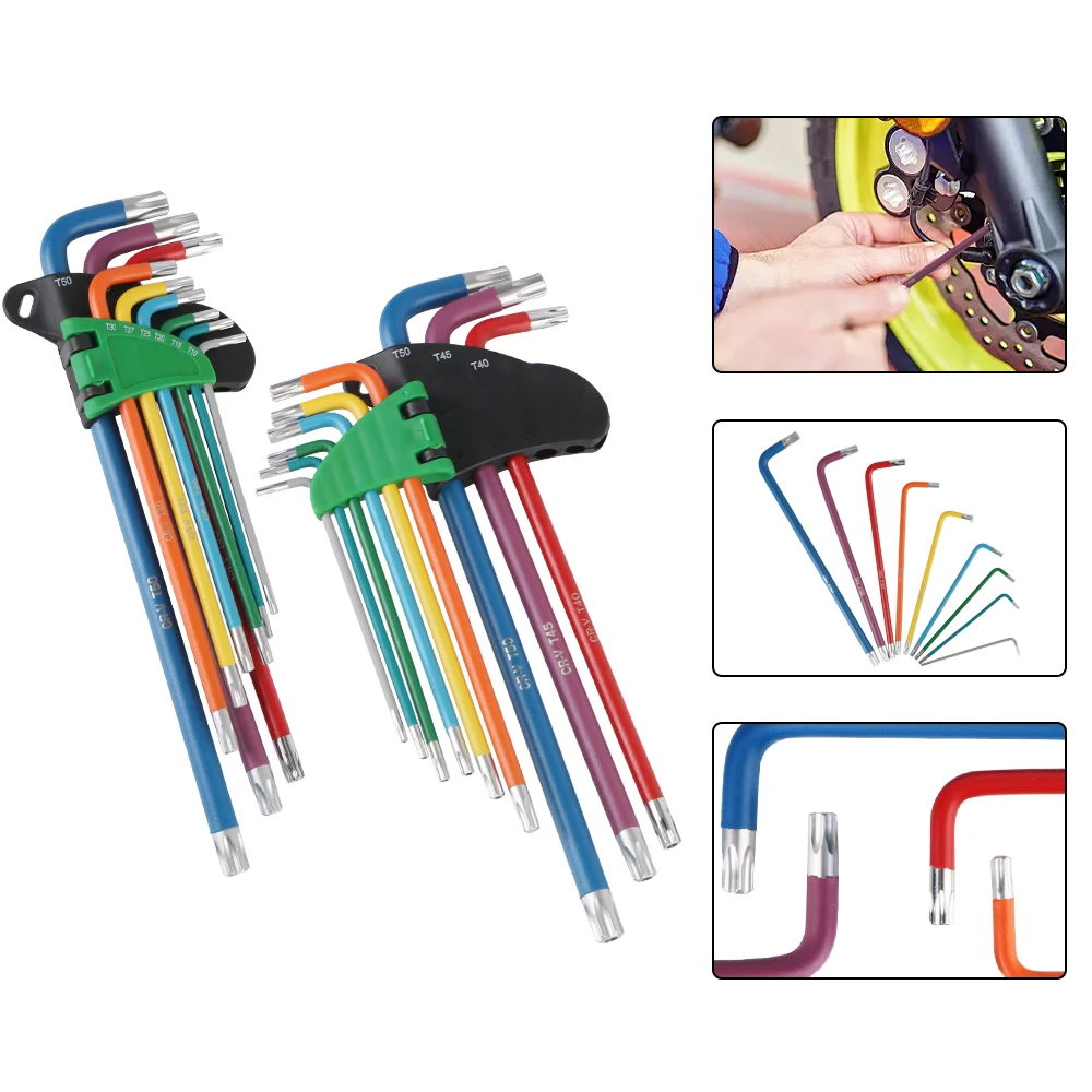 Hexagonal Wrench Set Tool Durable Portable 9Pcs Hex Wrench Screwdriver Set Inner Hexagonal Wrench Color Non Slip Anti Rust