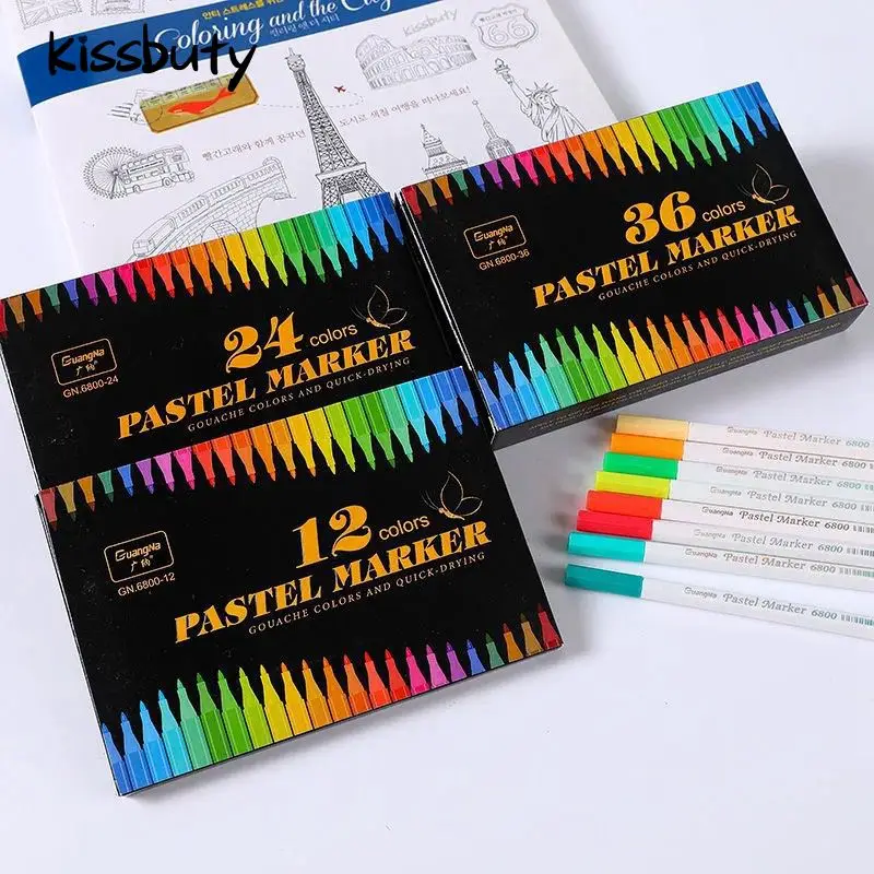 12/24/36 Colors Acrylic Pastel Marker Pen Highlighter Pens Album Graffiti,Glass, Ceramic, Wood, Wetal, Acrylic Paint Art Pen