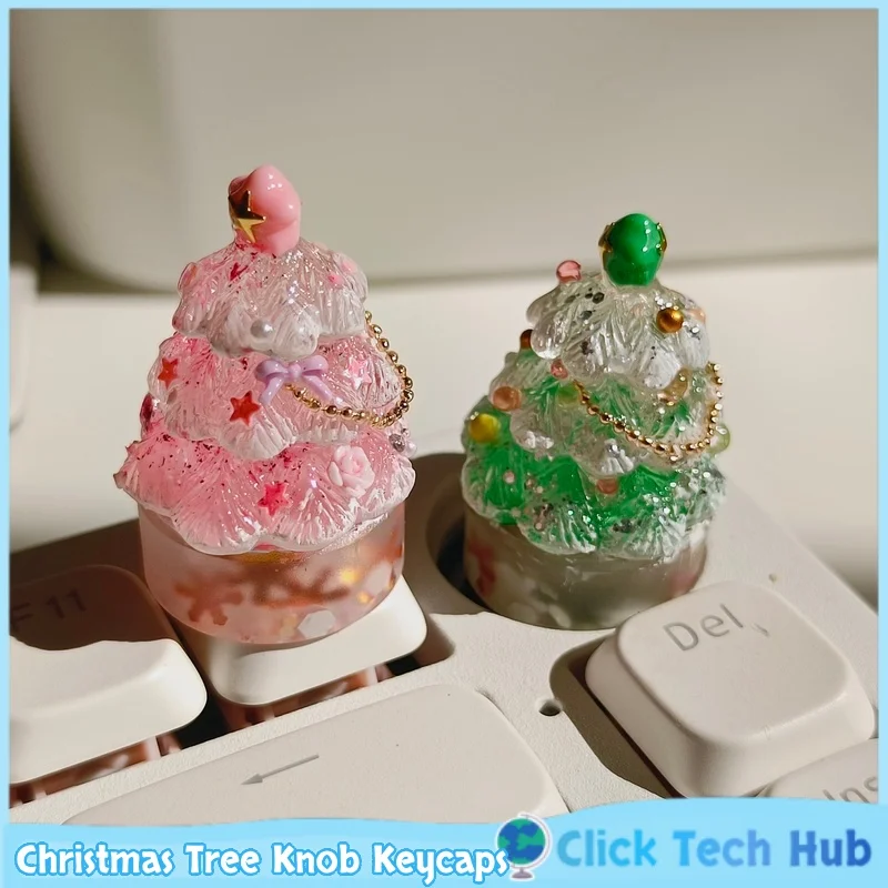 Christmas Tree Knob Keycaps Luminous Cute Personality Creative Christmas Gift Volume Button Keycaps Mechanical Keyboard Keycaps
