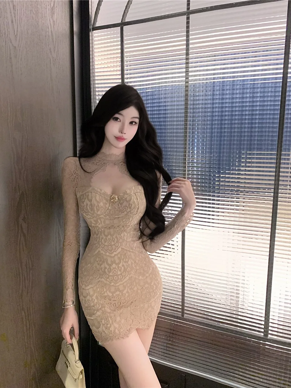 

Ele Sexy Lace Hollow Long Sve Dr Женская облегающая юбка с завязками на талии Sexy Lady Sle Pure Desire Luxury