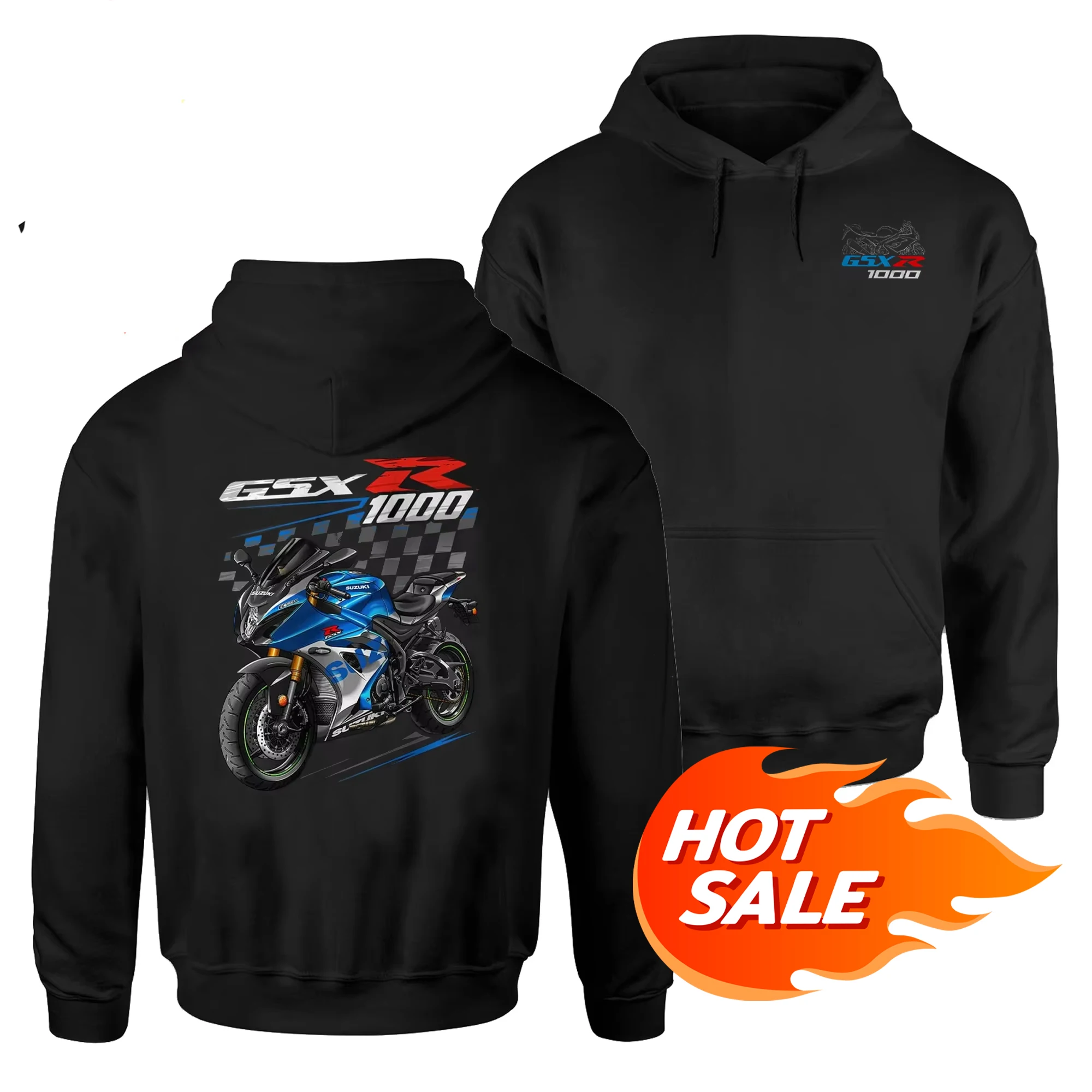 

Модели 2021-2024 года GSX-R1000, пуловер с капюшоном для мотоцикла, новые удобные повседневные мужские толстовки из 100% хлопка, уличная одежда для гонщиков