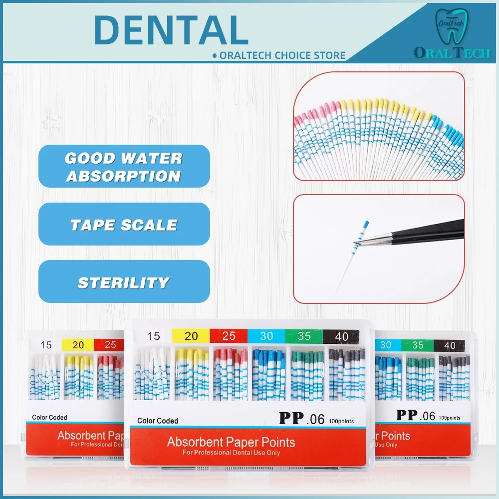 Dentistry Endodontics Guttahanger Cones Materials Paper Tips Disposable F1 F2 F3 Absorbent Paper Points Fiber Poles Dental Taper