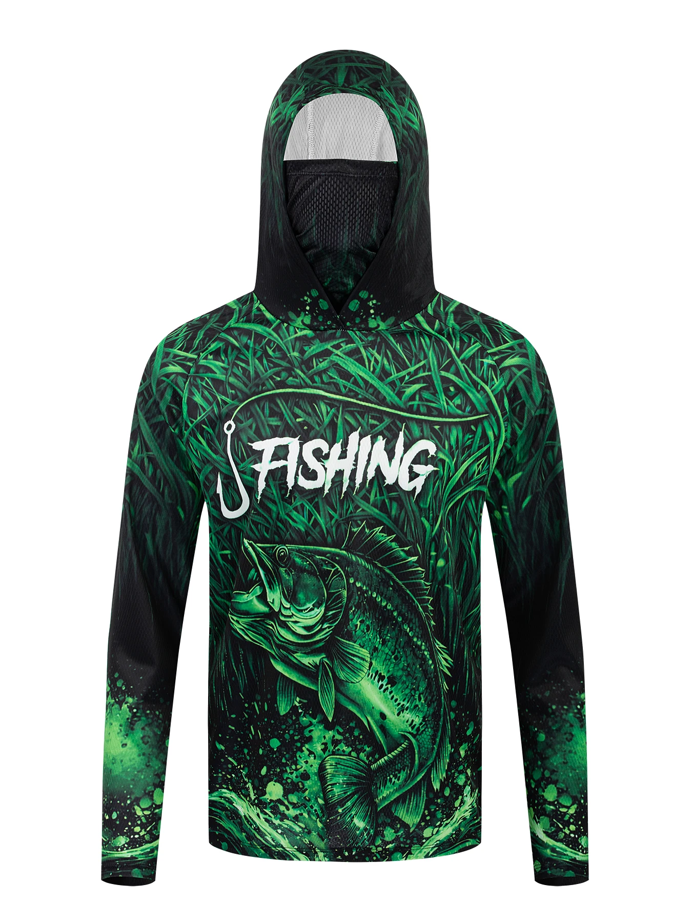 UPF 50+ Long Sleeve Hooded Fac - Fishing Equipment Clearance 评论和价格