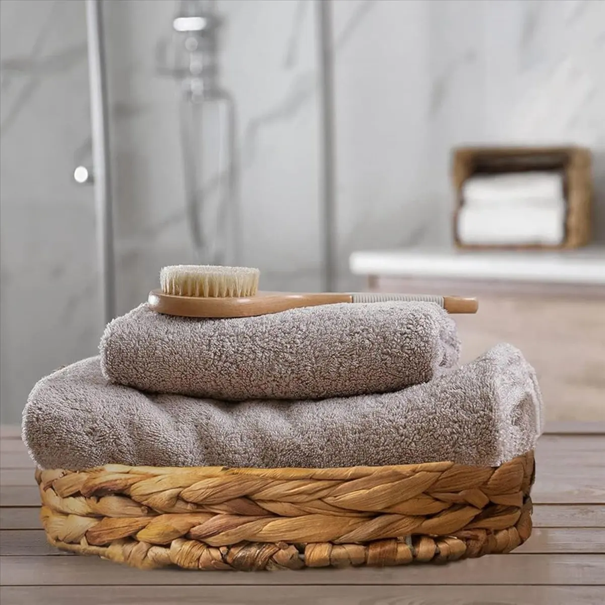 popop Round Wicker Baskets,Hand Woven Tray Storage Baskets Natural Water Hyacinth Small Basket for Fruit Kitchen Table