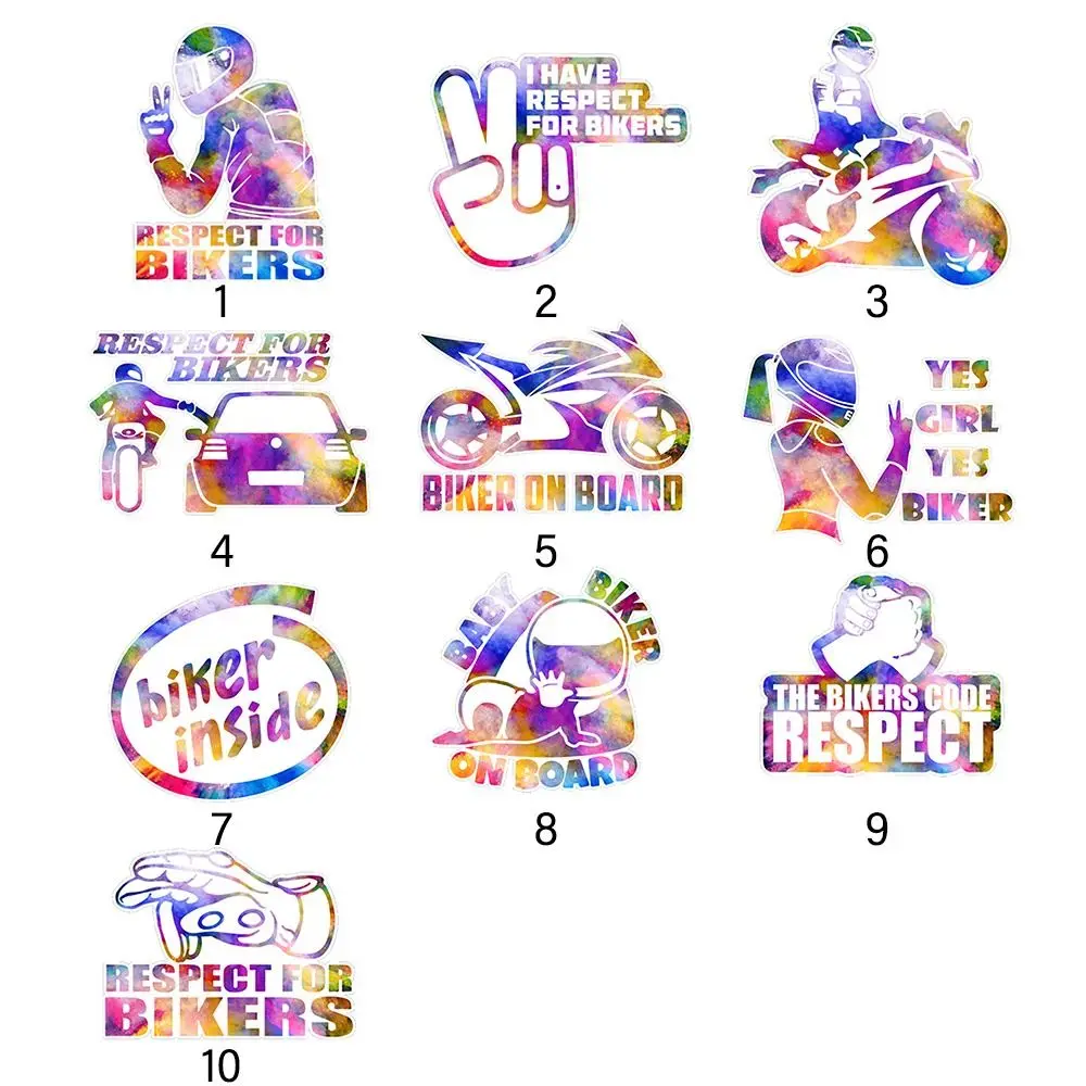 Colorful Modification Scratch Blocking Motorcycle Decorative Sticker RESPECT FOR BIKERS Car Electricbike Scooter Cycling Decals