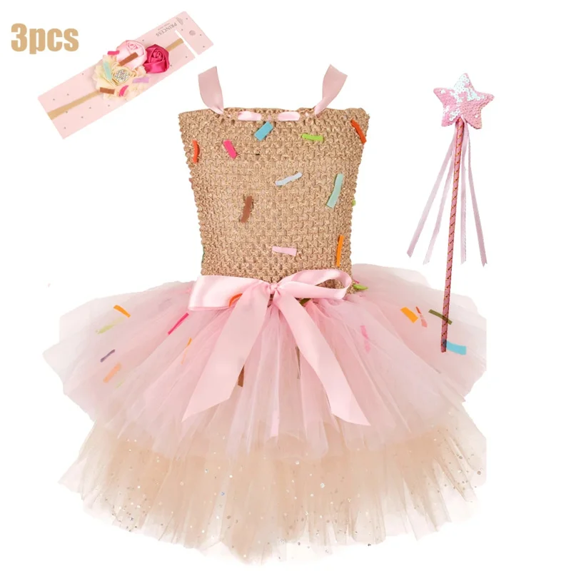 Lollipop TUTU Costumes for Girls 2024 2PCS Purim Festival Candy Cosplay Princess Dress Fancy Carnival Party Outfit Vestidos