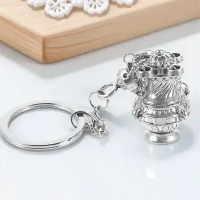 Creative Incense Burner Keychain Unique Metal Key Pendant Decorative Bag Hanging Ornament Key Chain Accessories