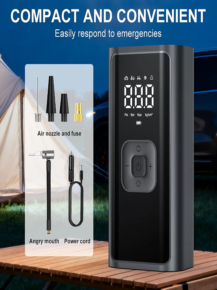 AliExpress YIJU Portable Tire Air Compressor Inflator Rechargeable Electric Inflator For Car Bicycle Digital Football Ball Inflator Pump