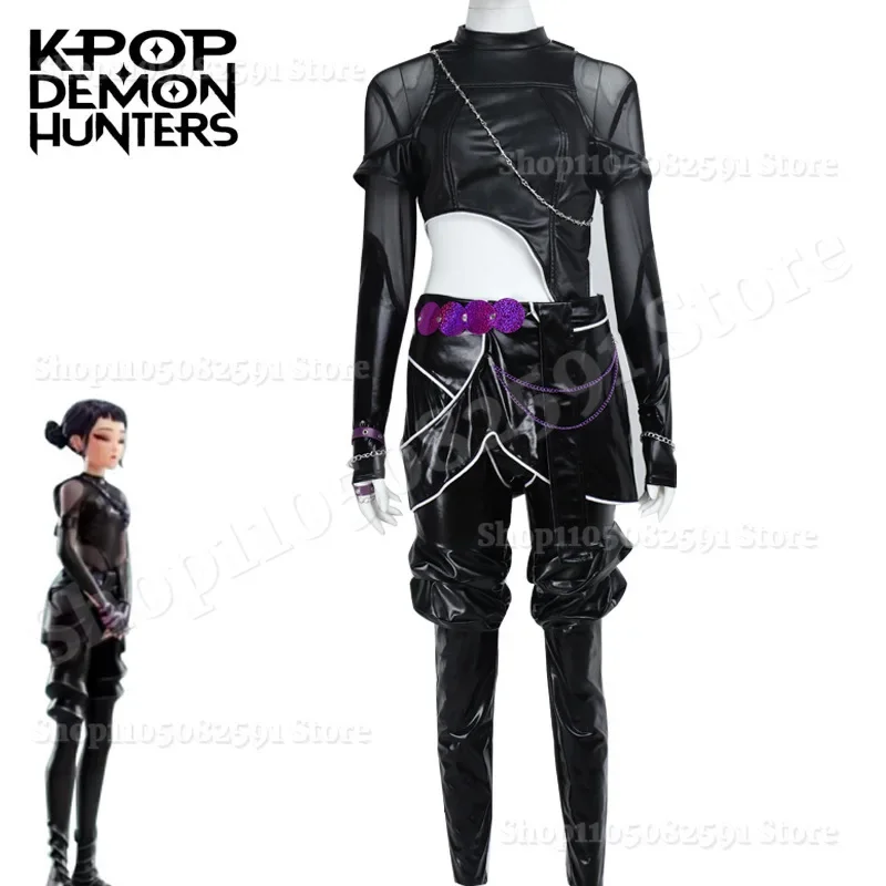 2026 Black Suit Women Girls Mira Zoey Rumi Cosplay Costume Kpop for Demon Hunters Halloween Rumi Battle Suit Huntrix Cosplay - Image 3