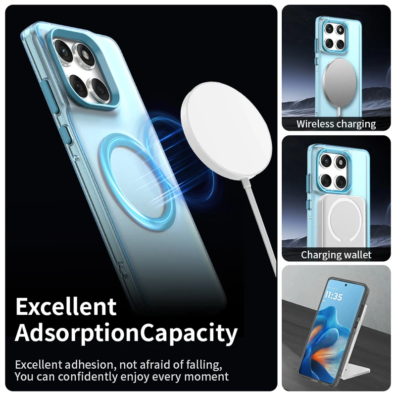 Custodia magnetica opaca per telefono per Motorola Edge 60 Fusion Custodia per Magsafe Carica wireless per Moto Edge 60 Fusion чехол Funda Cover