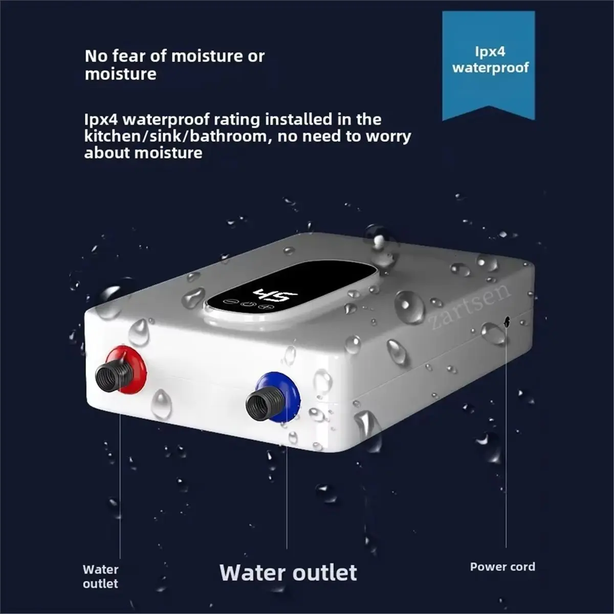 N94R Electric Tankless Water Heater Instant Electric Tankless Hot Water Heater for Bathroom Toilet US