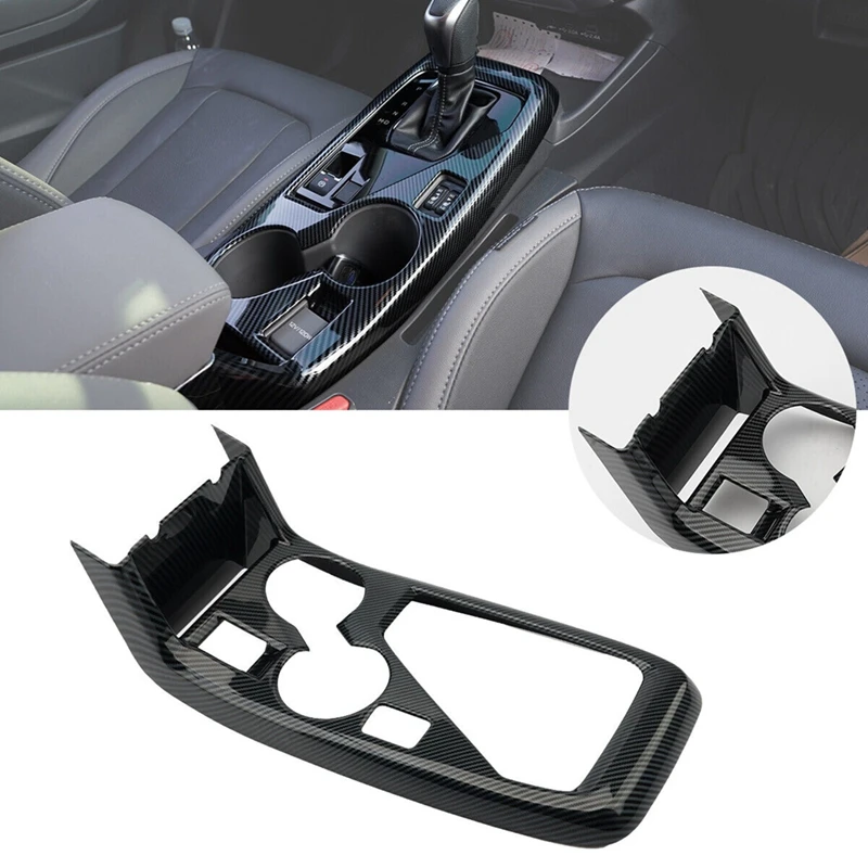 

For Subaru Crosstrek 2023 2024 Car Central Control Gear Shift Water Cup Holder Cover Trim Accessories ABS Carbon Fiber