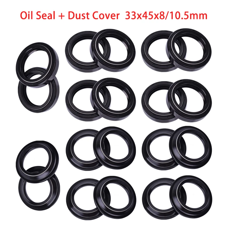 33x45x8/10.5 Front Fork Oil seal Dust Cover For YAMAHA XV125 Virago XV250 YZF R125 YP250 TW200 SRX250 YZ80 BW200 SDR200 BW350