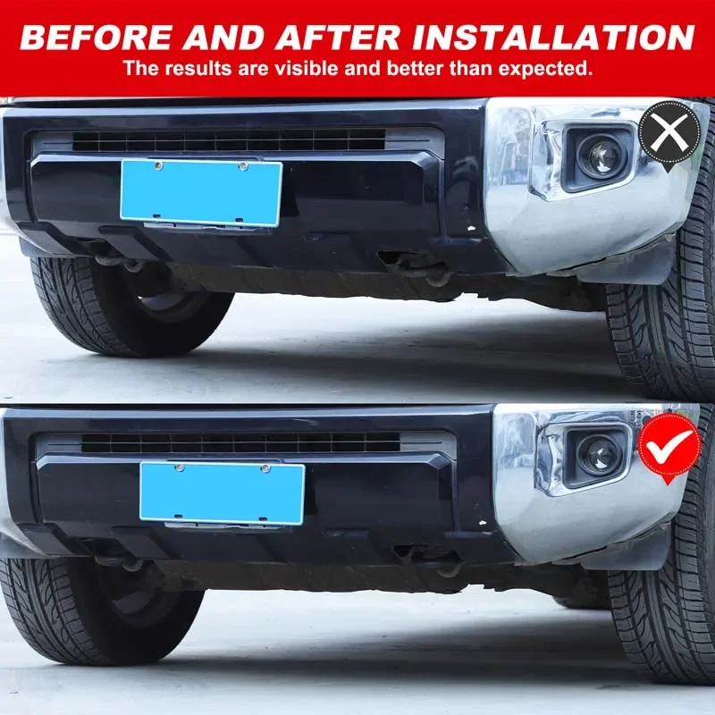For Toyota Tundra 2007-2021 Car Front Bumper Trailer Ring Protective Case External Modification Accessories 2Pcs Rubber Black