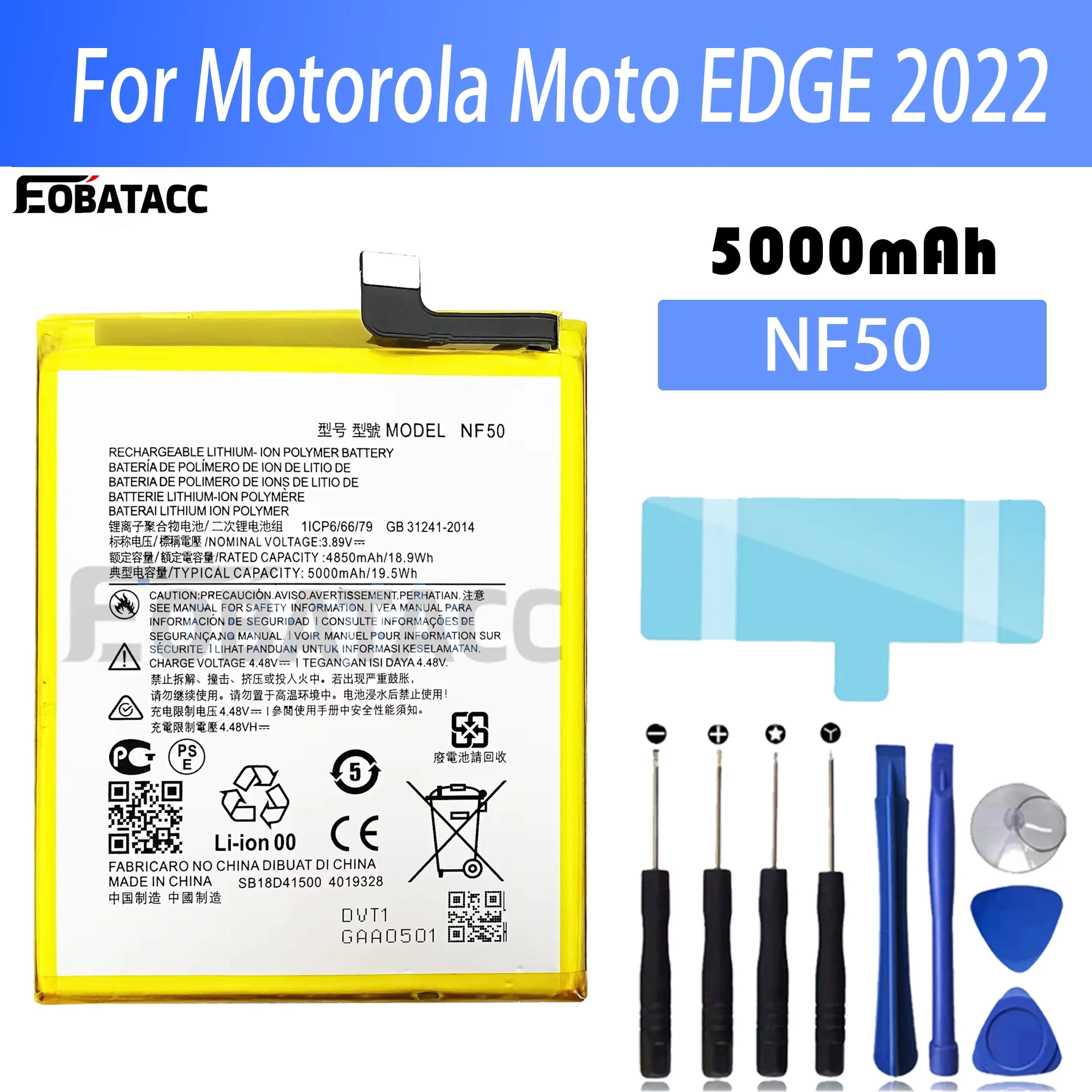 100% New Original Battery NF50 For Motorola  EDGE 2022 Battery + Free Tools