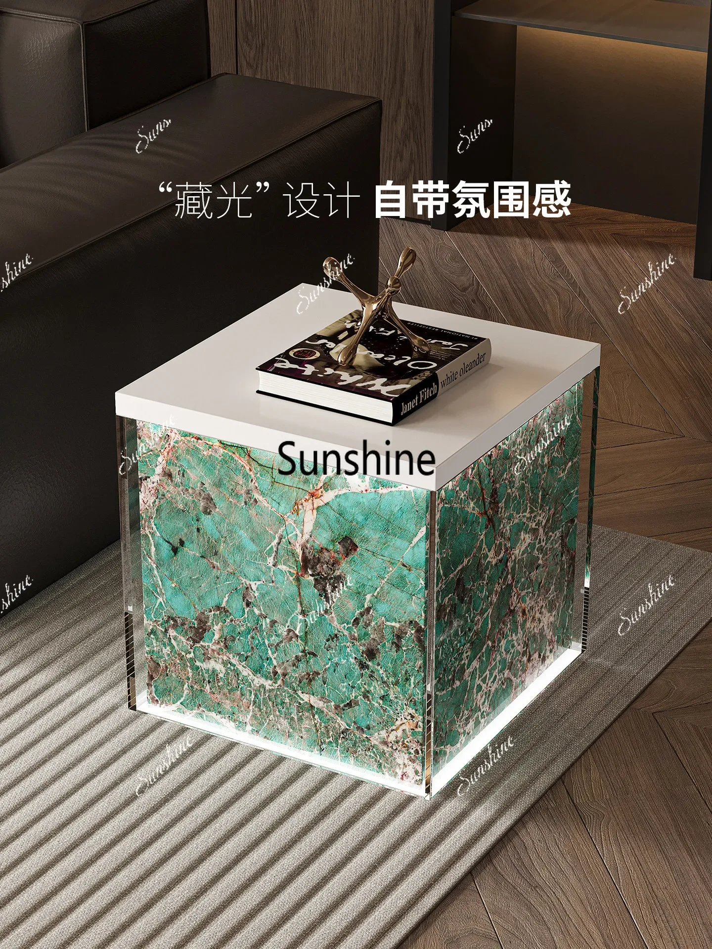 YYItalian light luxury acrylic living room high-end sofa