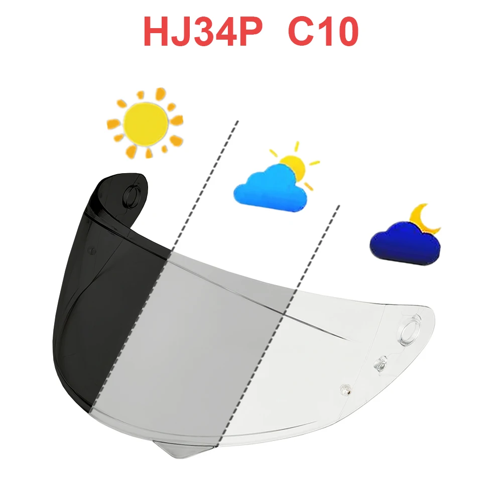 

HJ34P Photochromic Visor for HJC C10 HJ34P Helmet Face Shield Lens Visère Moto Replacement Anti Fog Inner Coating Clear Vision