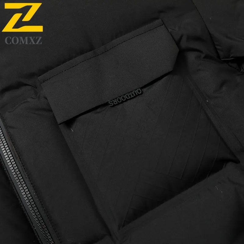 COMXZ Short Down Jacket Casual Stand Collar Business Working Windproof Jacket High Quality 90 Percent White Duck Down Garment