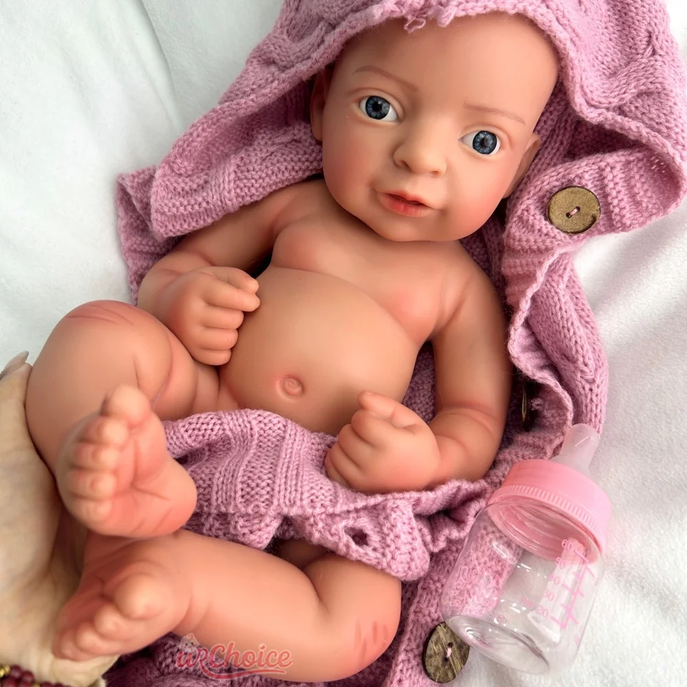 مرنة فتح الفم فتاة واقعية السيليكون ولد من جديد طفل 44 سم دمية وزن للتصوير الفوتوغرافي الإبداعي ومشاريع الأفلام