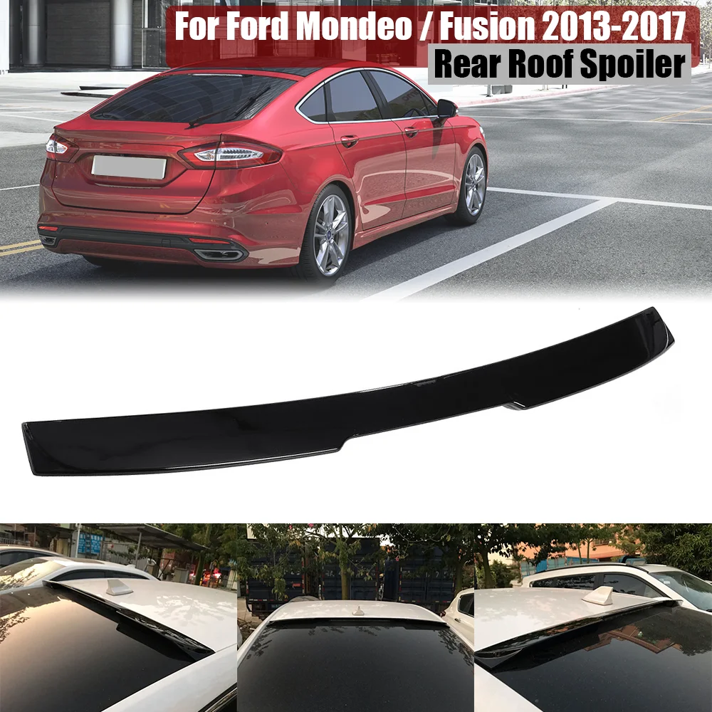 Black / Carbon Look Roof Spoiler For Ford Mondeo / Fusion 2013-2017 Rear Spoiler Tail Trunk Boot Wing Decoration Car Styling