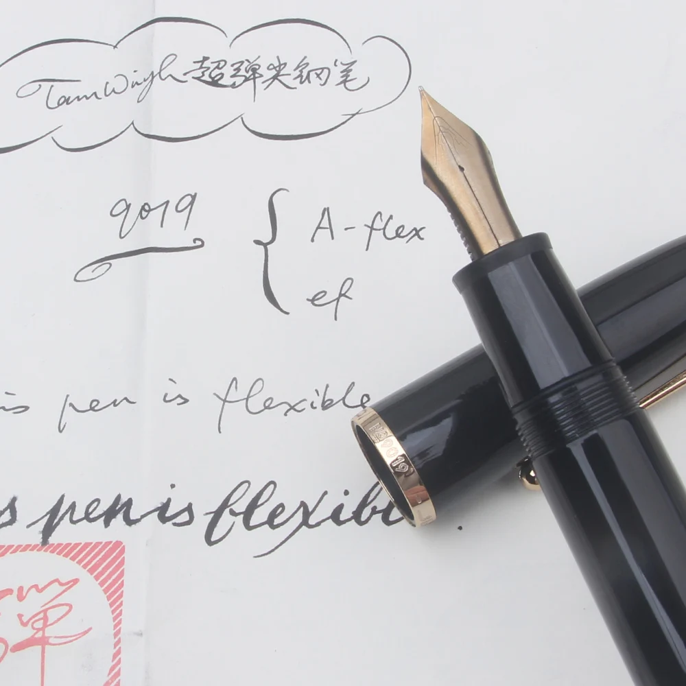Pióro wieczne Jinhao 9019 Super Rlastic Flex Nib, bardzo elastyczne, do szkicowania, kwiatów, okrągłe, gotyckie, miękkie, do pisania Flexare — zdjęcie produktu 6