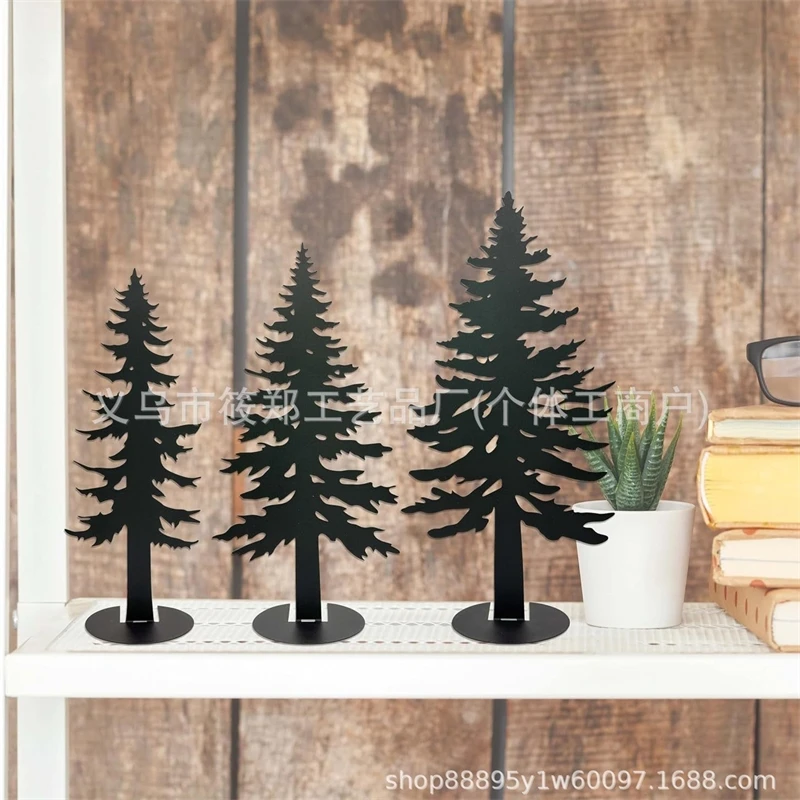 

Мини-рождественская елка из кованого железа, настольное украшение, металлические поделки, домашний декор для праздничной вечеринки, зимнее украшение для столешницы