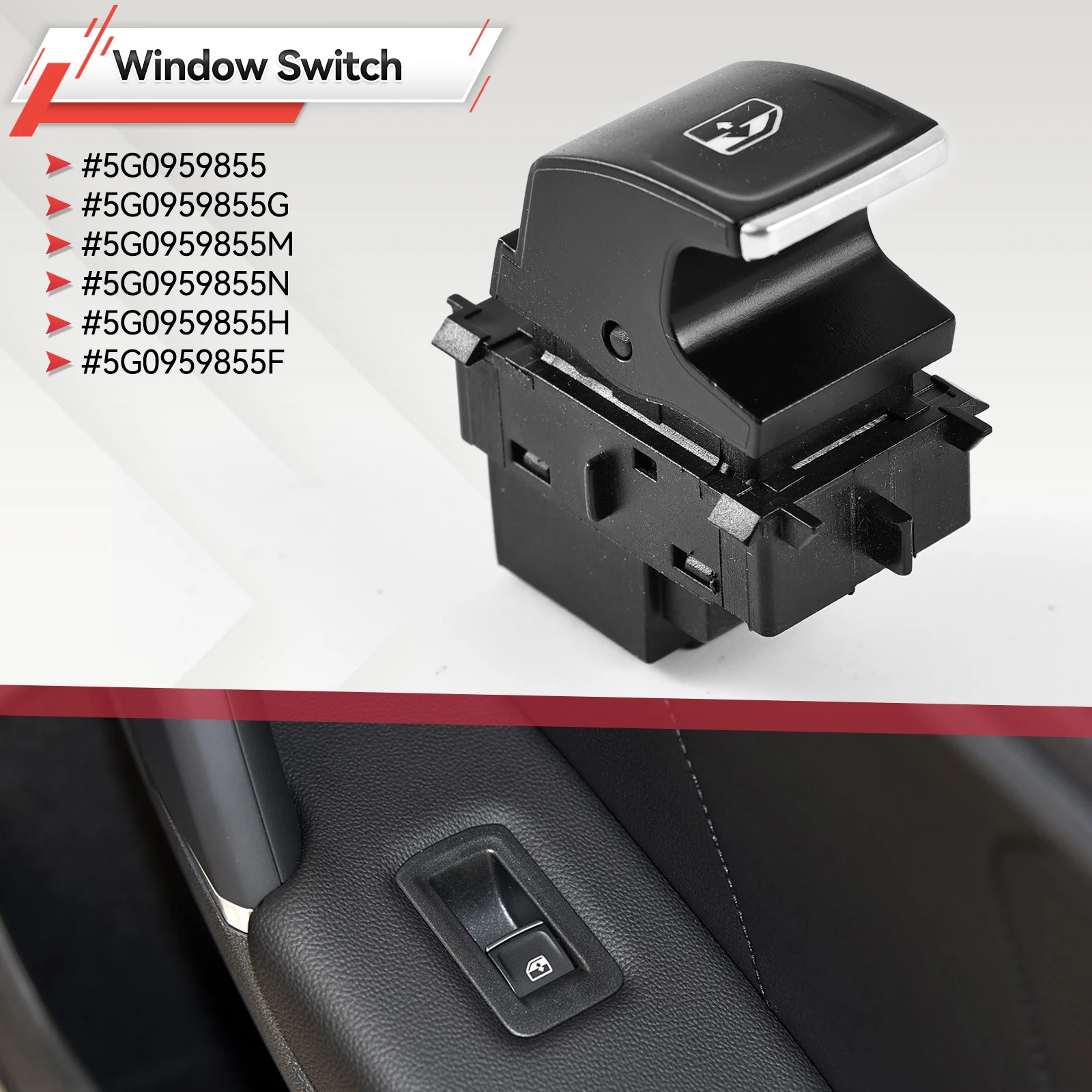 For VW Golf MK7 Passat B8 Tiguan Touran Car Passenger Side Window Master Control Switch Button 5G0959855 5G0959855G 5G0959855M