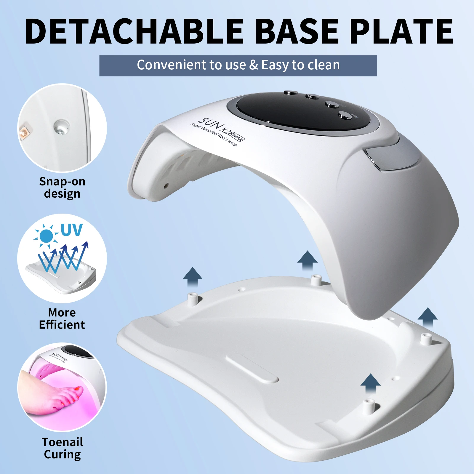 SUN X28 MAX ネイルランプ 90 LED UV ネイルドライヤー プロ仕様 ジェルネイルポリッシュ硬化ライト 4つのタイマーとセンサー付き ネイルサロンツール