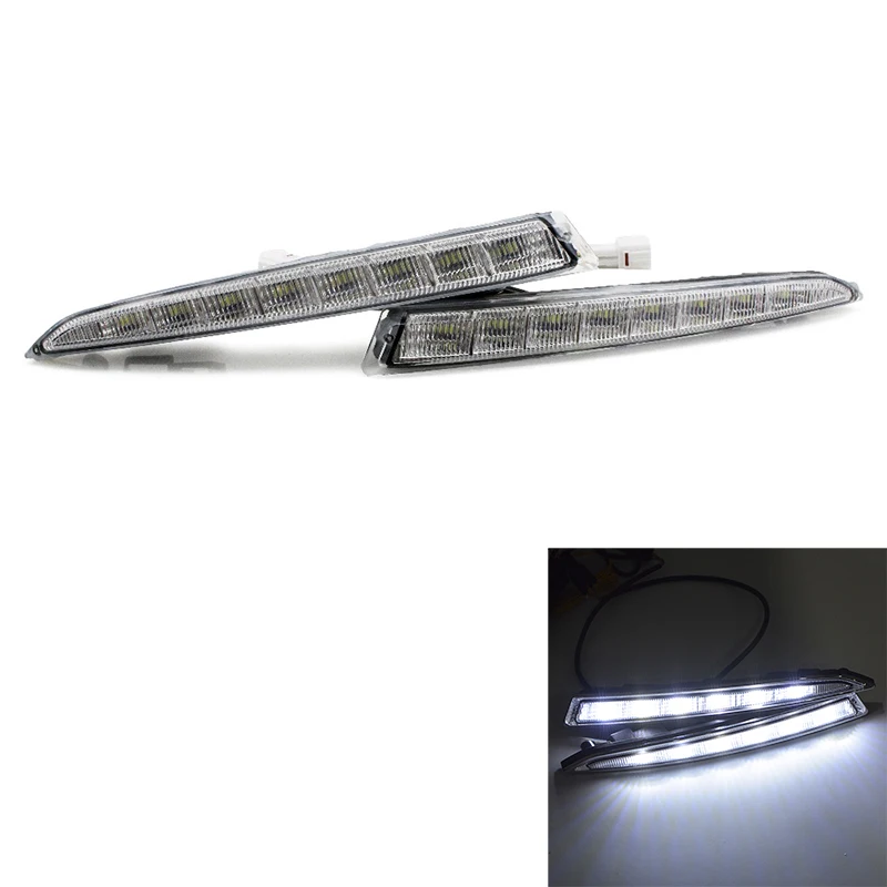 Car Led Daytime Running Light Drl Daylight Led Car for Escape 2012-2015 with Fog Lamp(White)