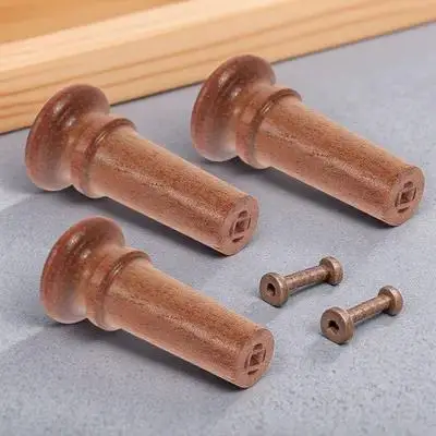 

3pcs Violin Tail Endpin Replacement Wooden Tailpiece Pin Durable Long Threaded Cylindrical Endpin Peg For Violin Repair Tail
