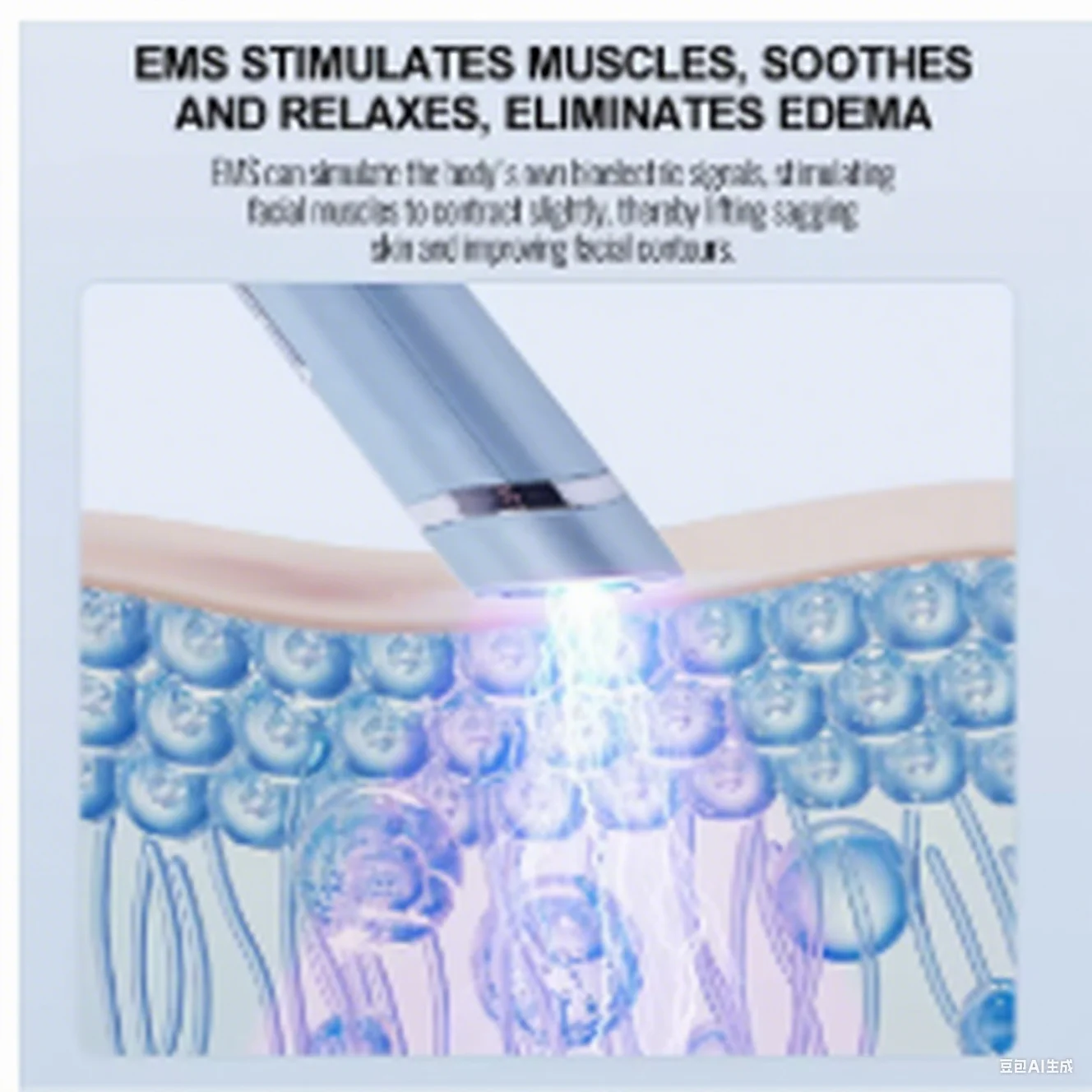 赤色光、紫色光、青色光、超音波を備えたフェイシャルアイマッサージャー – むくみや老化と戦う |   スキンケア4.0美容技術