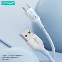 USAMS 3A USB Type C Cable for Samsung Huawei Fast Charging Charger USB C Cable Phone Wire Cord USB Type C Cable for XiaomI