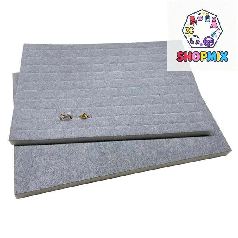 1PC Jewelry Foam Tray DIY Inserts Liners Velvet Jewellery Rings Showed Case Tray