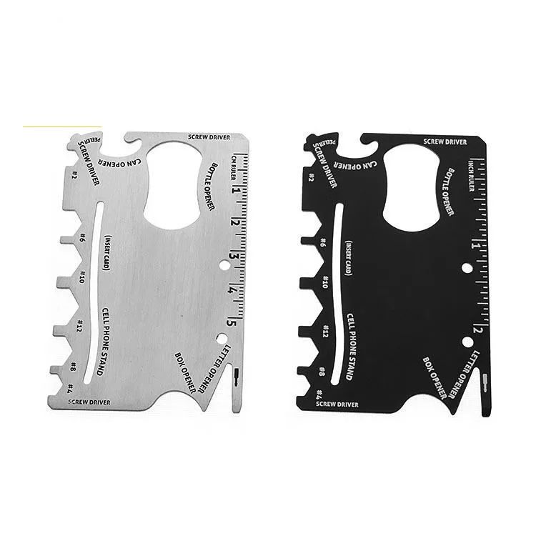 

2PCS Outdoor Camping Stainless Steel Life Card Lightweight Convenient and Multifunctional Tool Card