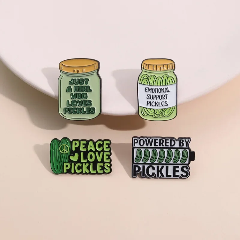 Emotional support tips, vegetables, pickles, pickles, cute   Badge Soft Hard Enamel Metal Lapel Pin Plating Brooch Gift Jewelry