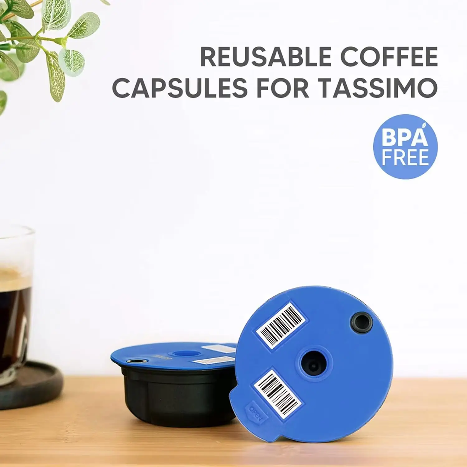 I Cafilas Reusable Coffee Pods Capsule for Bosch Tassimo Reusable Capsule with 220ml Happy Suny Vivy Tassimo