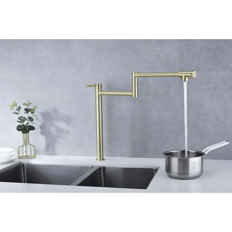 

Pot Filler Faucet with Ext Shank and Adjustable Spout for Kitchen Use