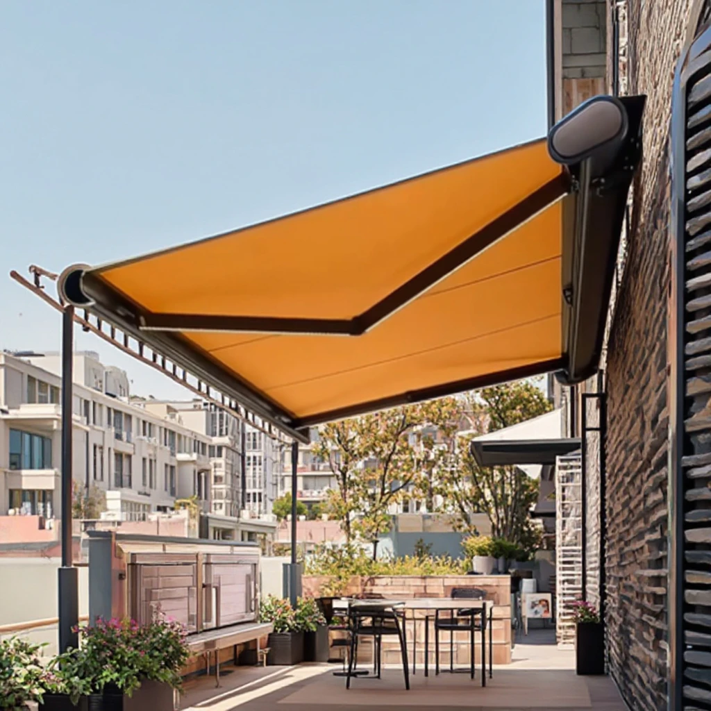 

White Aluminum Retractable Awning Manual Remote Control Sunscreen Outdoor Motorized PVC/PC/Acrylic Waterproof Fabric Patio Shade